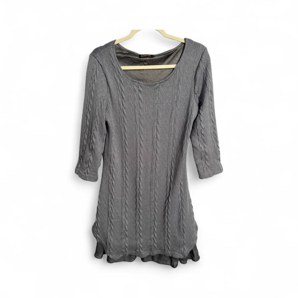 Reborn size Medium Elegant Gray Cable Knit Dress